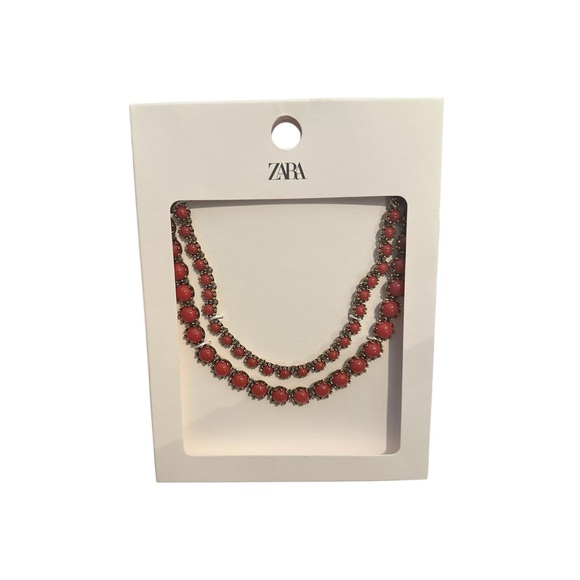 Zara Ruby Red Statement Necklace - Picture 3 of 4